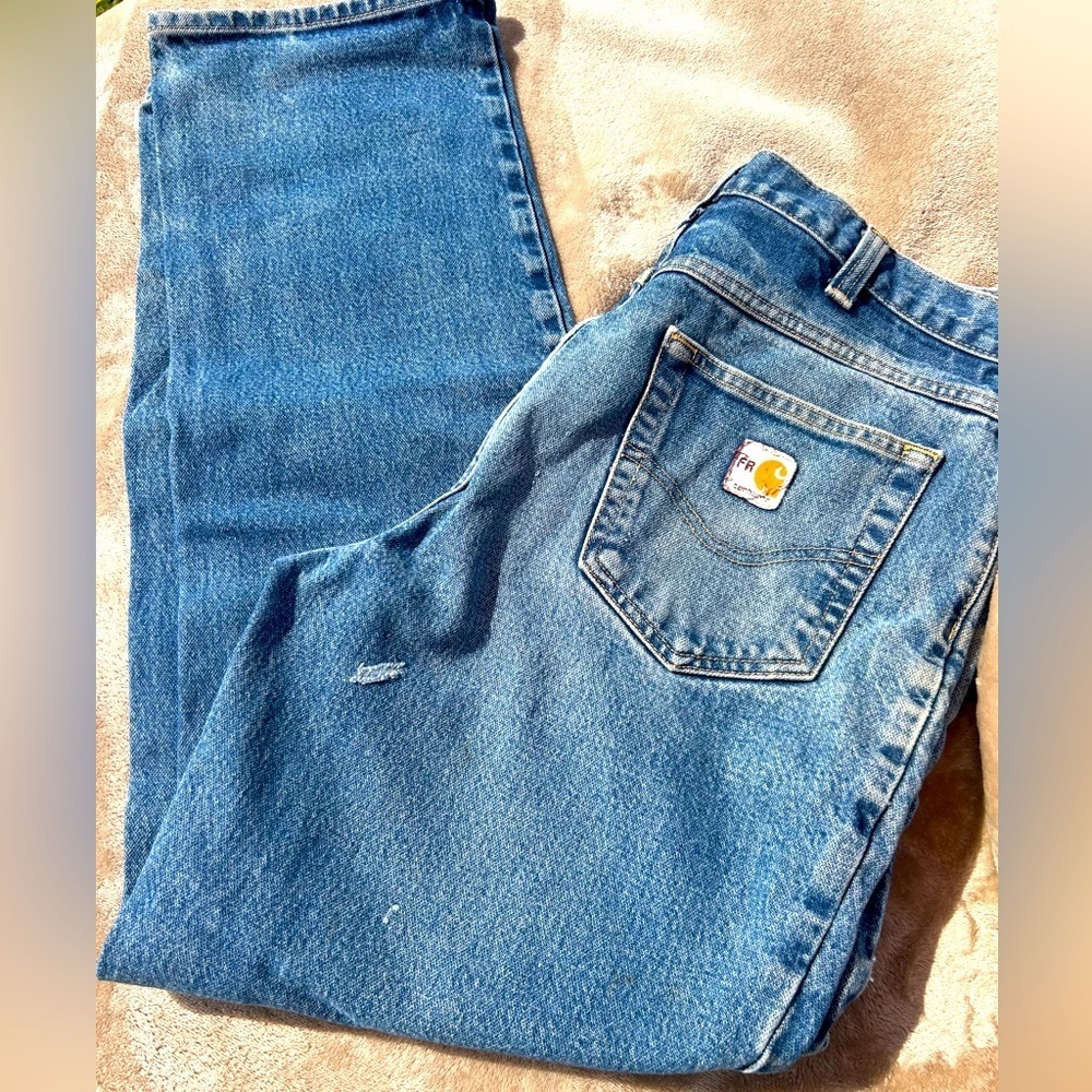 Carhartt Men’s Flame-Resistant Straight Fit 5-Pocket Jeans – Size 34x32